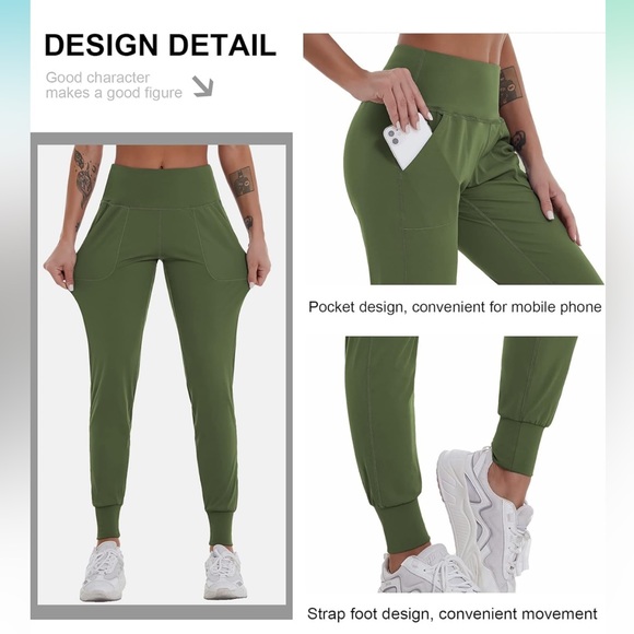 Hunter green athletic joggers - Picture 7 of 10